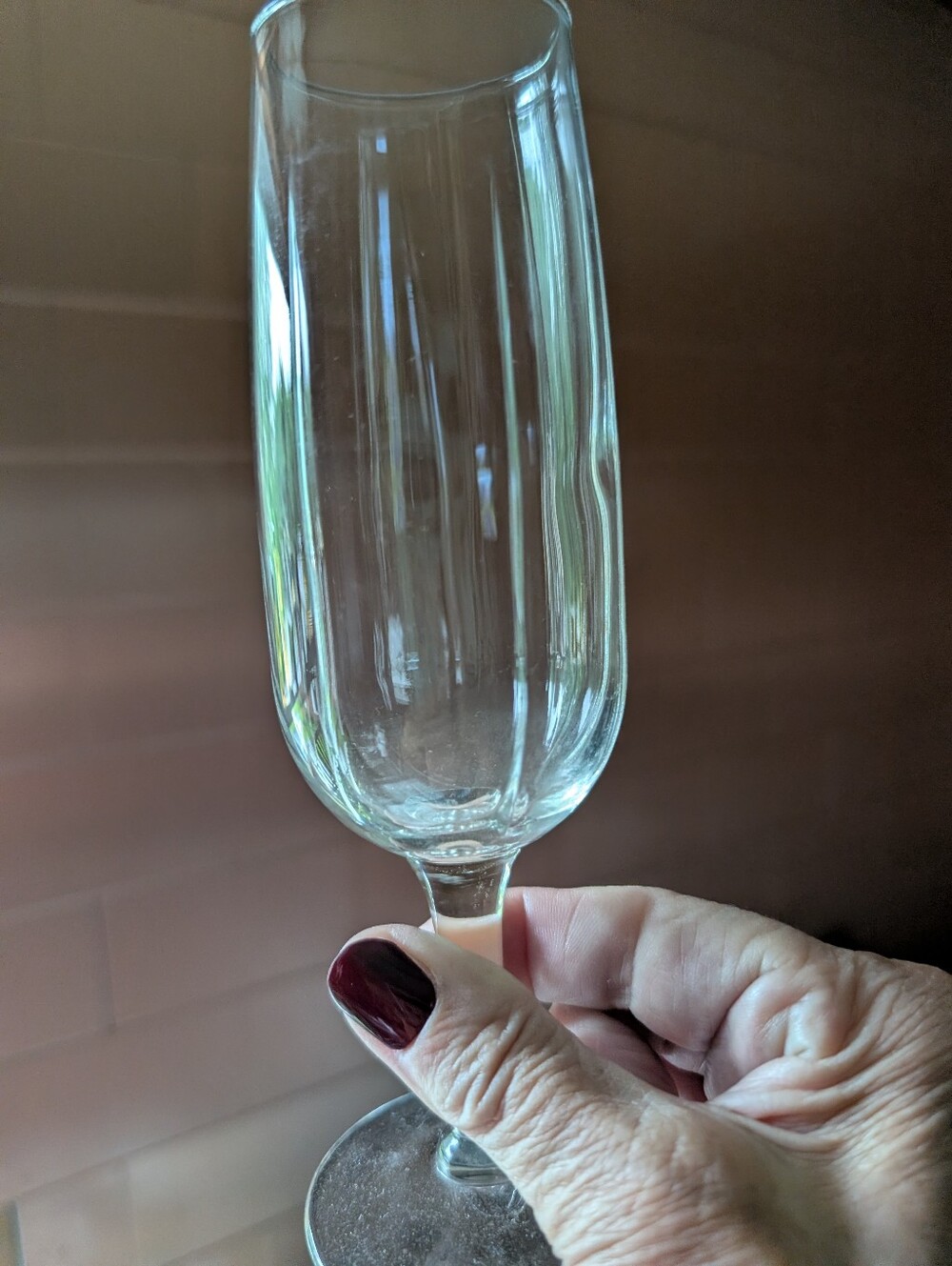 Rose Garden Clear Crystal Champagne Flute - Elegant Stemware